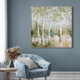 Whispering Aspens - Hand Painted Textured Aluminum Wall Art.